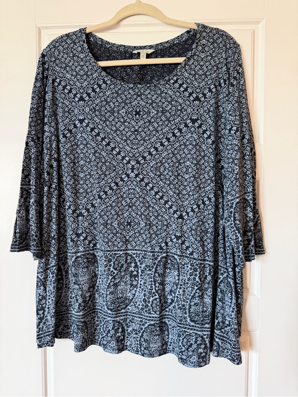 Lucky Brand Paisley Print Scoop Neck Top